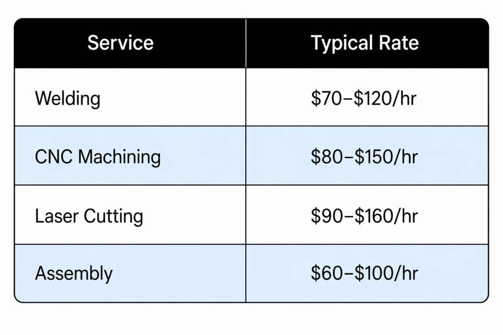 metal fabrication typical rate